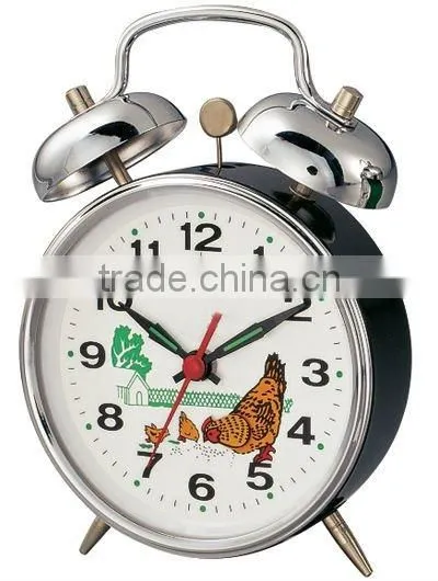 4 inches metal case mechanical alarm clock
