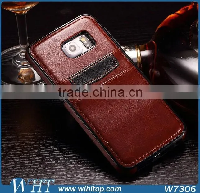 Luxury Leather Mobile Phone Case for Samsung Galaxy S6 S6 Edge With Card Slot