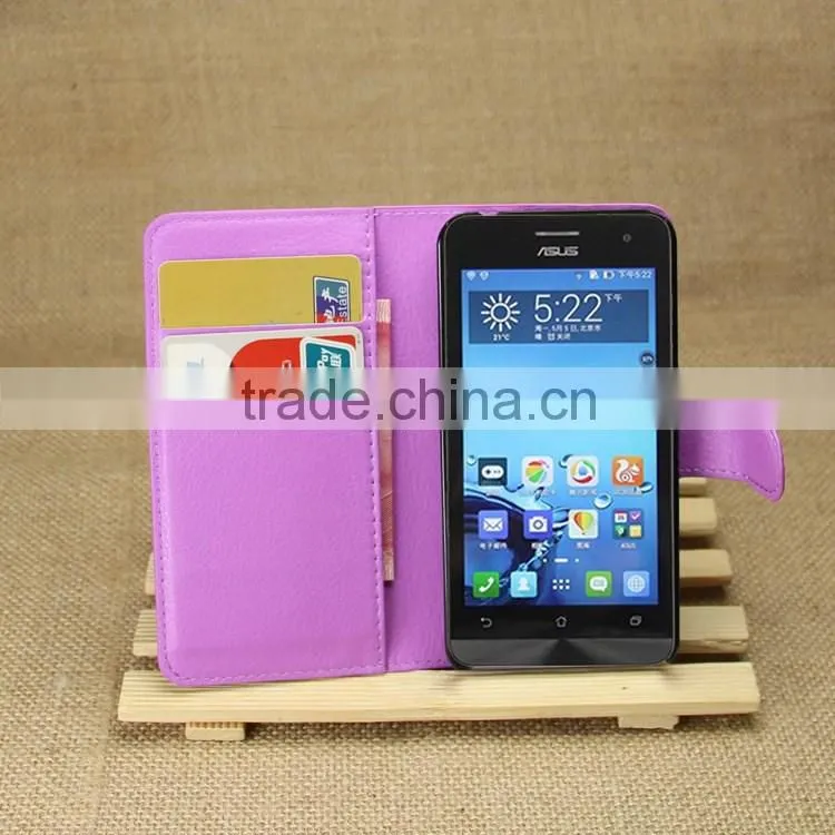 Hot Selling Cheap Mobile Phone Leather Flip Cover Case For Asus Zenfone 4