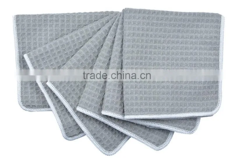Sinland Microfiber Waffle Weave Kitchen Towels Dish Cloth 16inch X 24inch Grey