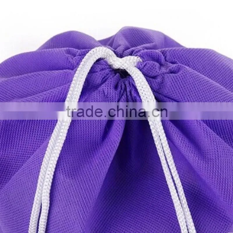 Promotional recycle non woven drawstring bag with high quality