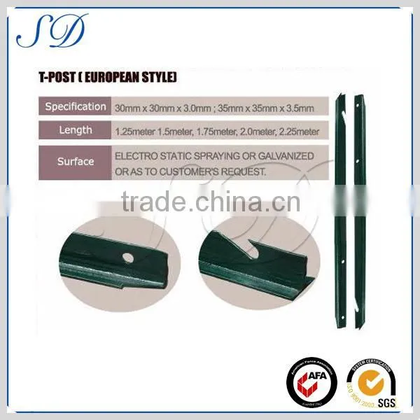 Euro type Poder coated t post