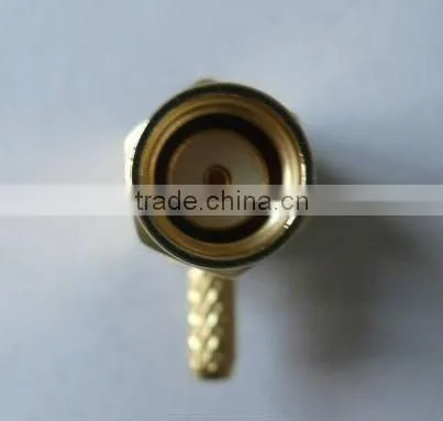 reverse polarity SMA plug with socket contact for rg174, male body with female pin