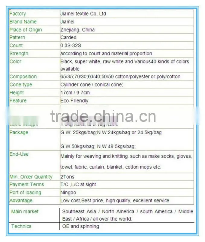 8s 60% Recycled cotton 40% recycled polyester yarn for hammock