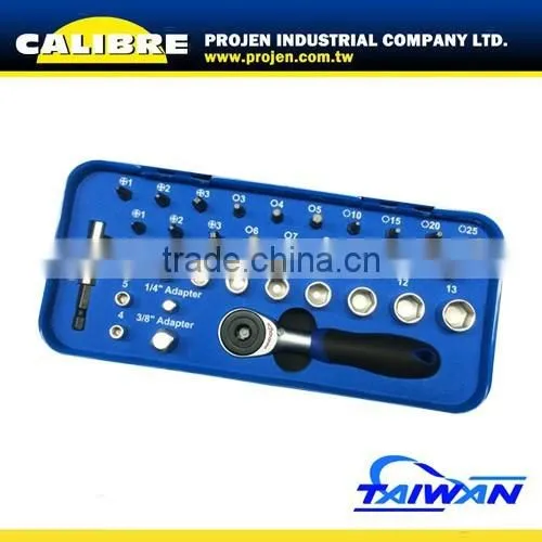 CALIBRE 34PC Stubby Bit Twister Set Stubby Handle Screwdriver Bits Set