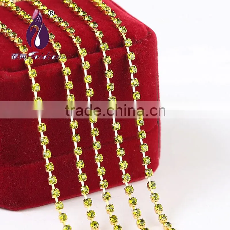 ss10 2.7-2.8mm silver Single row Rhinestone cup chain for Bags,Shoes,Garment Decoration