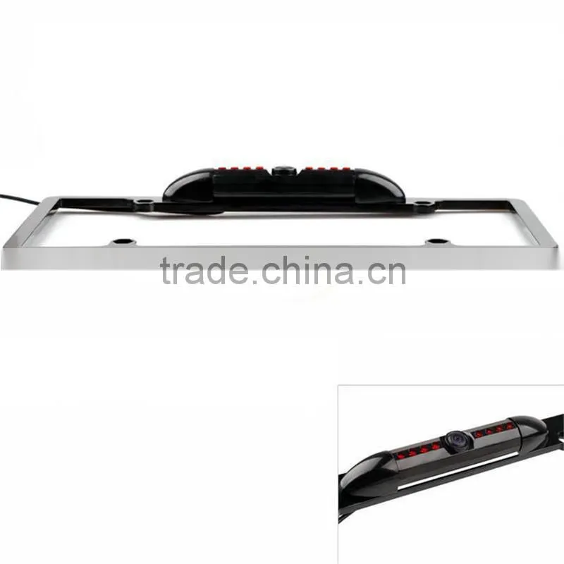 170 degree Viewing Angle Universal 8 IR LED Car License Plate Frame Mount Rear View Camera (Black or Silver )