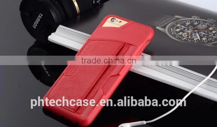 Leather Back cover Case with Card Slot for iphone 6