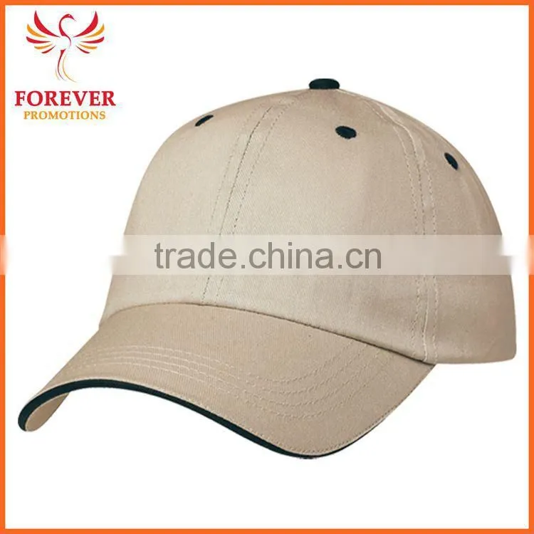 2015 Manufactory Structured Royal Blue Cotton Baseball Cap With Sandwich Visor