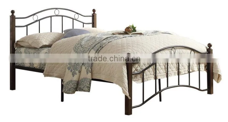 Antique Metal Platform Bed Queen Full Black and Brown
