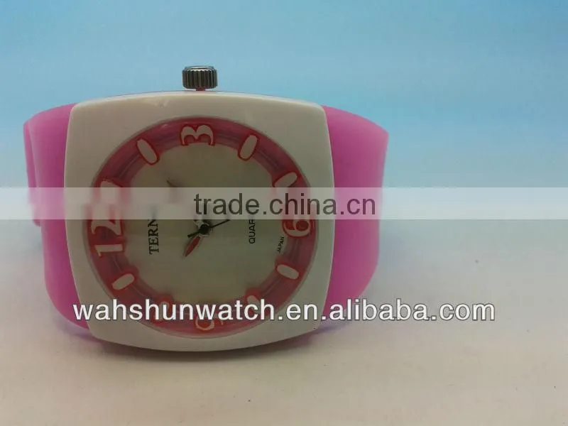 2013 trend design analog digital chronograph lady's silicone wristwatch