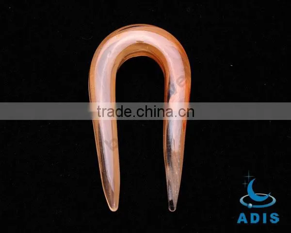 Indian U-shape glass earring expander tunnel plug