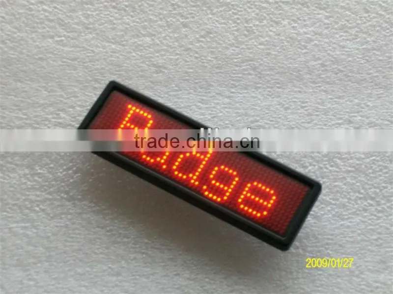 CE&RoHS approved LED Badges 48x12 pixel rechargeable led name tag