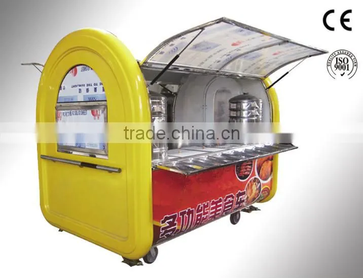 Convenient new style Stainless Steel Mobile Street Food Vending Cart/Kiosk for sale with kitchen