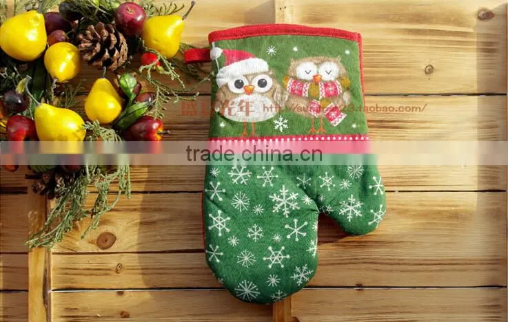 100% cotton thermal double oven gloves
