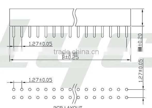 1.27mm single/double row Female Header