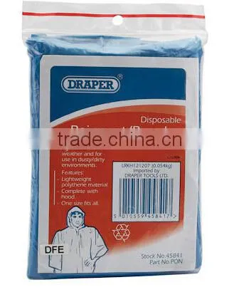 disposable pe plastic logo disposable rain poncho