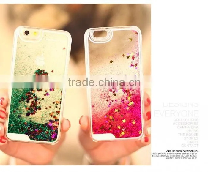 New Bling Stars Quicksand Designed Back Phone Case Cover for iphone 6 plus 4.7 5.5