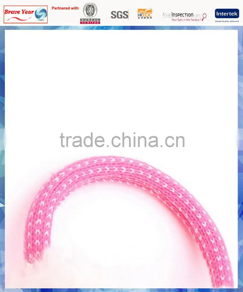 pink hear knitted girls winter earmuffs with fluffy lining