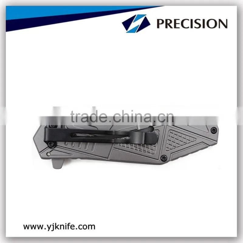 Stainless steel lock knife with belt clip