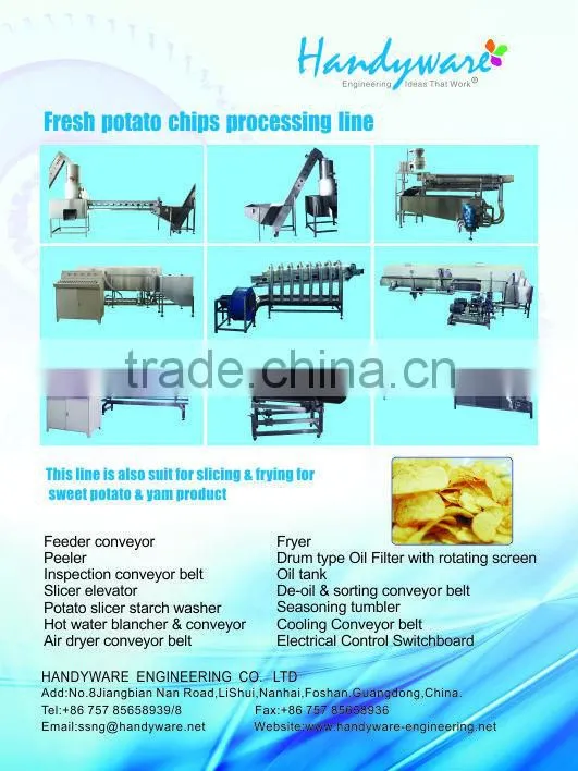 Fresh potato chips line