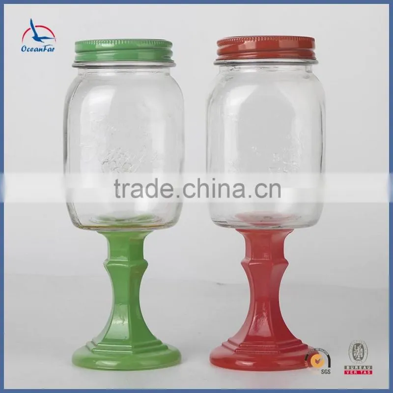 Wholesale Glass Mason Jar For Drinking Mason Jar with Stem