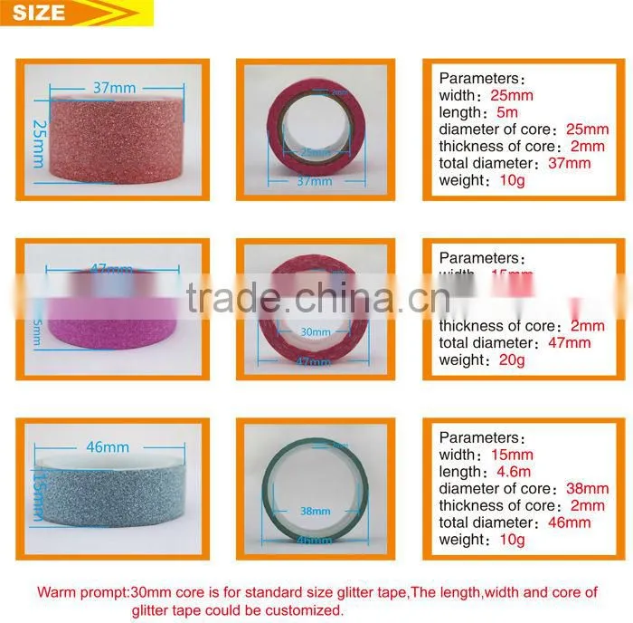 colorful printing glitter decorative adhesive tape