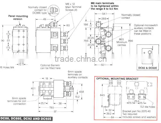 dc88 100a similar albright electromagnetic contactor DC Reversing Motor