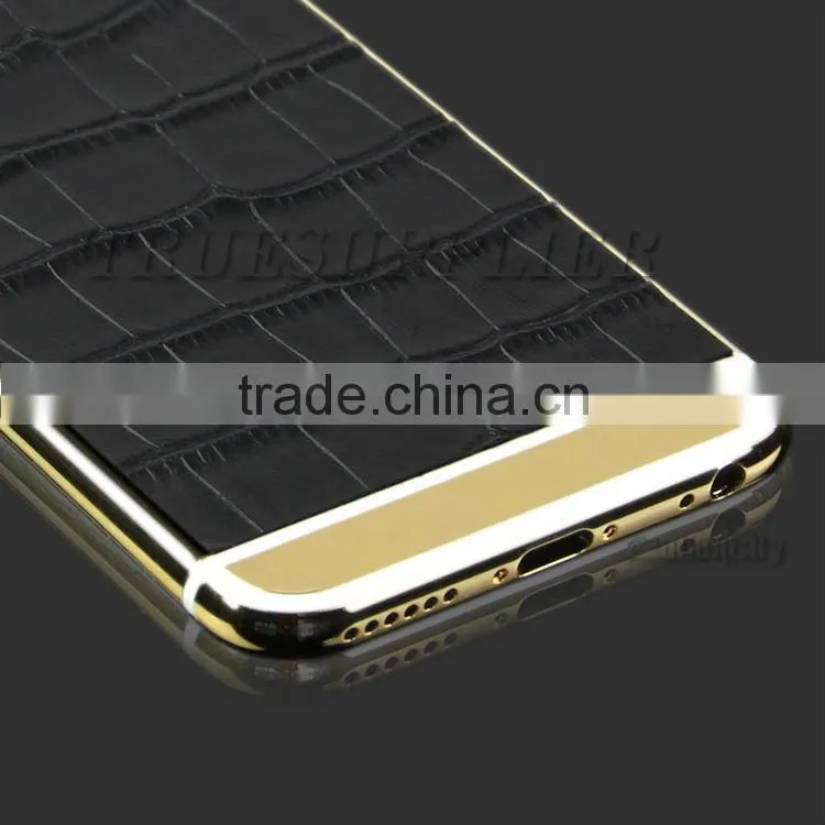 2016 china goods 24k gold for iphone 6s back cover with leather