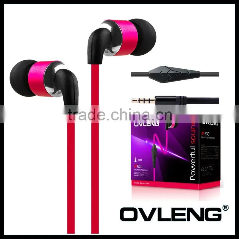 Colored earphone for smartphone with mic and volume control