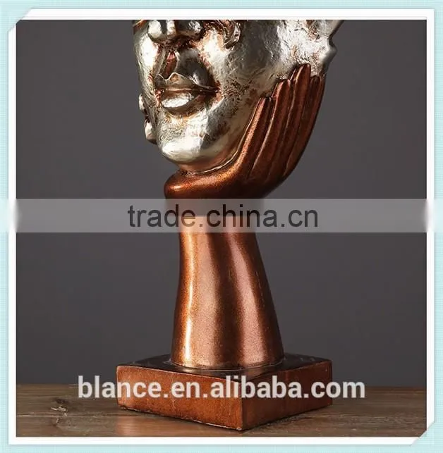 American style resin retro head sculpture head figurine for home decoration