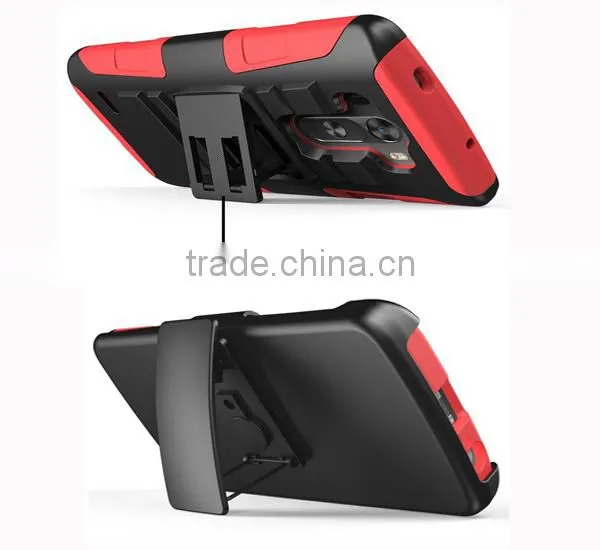 heavy Duty Rugged Dual Layer Case with kickstand for lg g3 -black