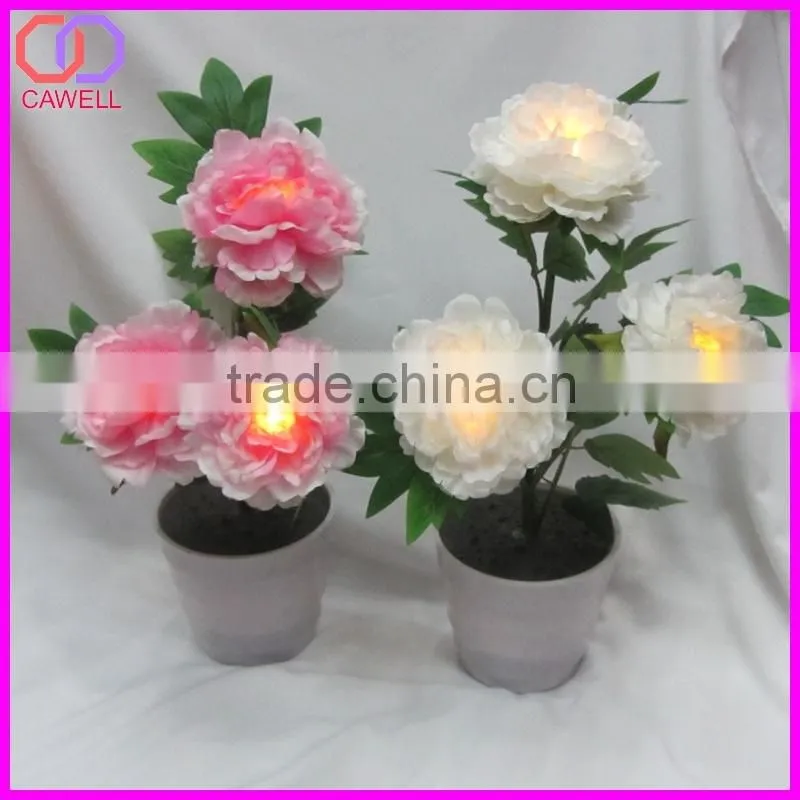 wholesale artifiical peony led illuminate flower pot