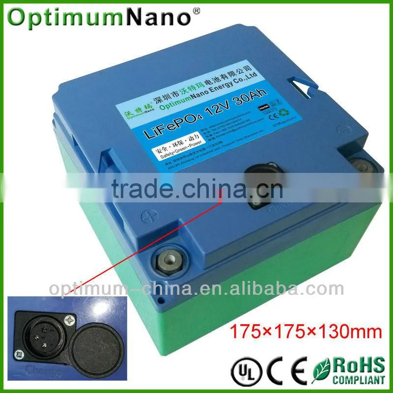 hot sell rechargeable 12v 30ah lifepo4 battery for caravan