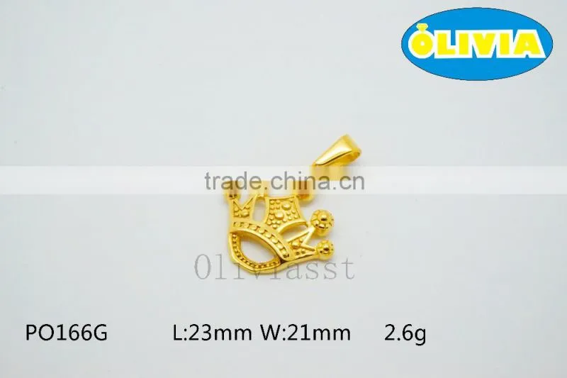 Olivia 2016 New Fashion Modern 316 Stainless steel Cast Metal King Queen Imperial Crown Pendant
