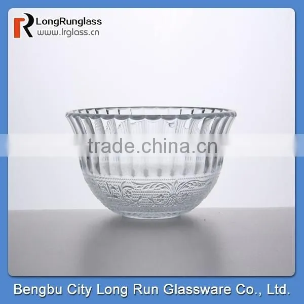 LongRun 30.5oz 2014 new design flower pressed glassware tablerware for holding foods fruits