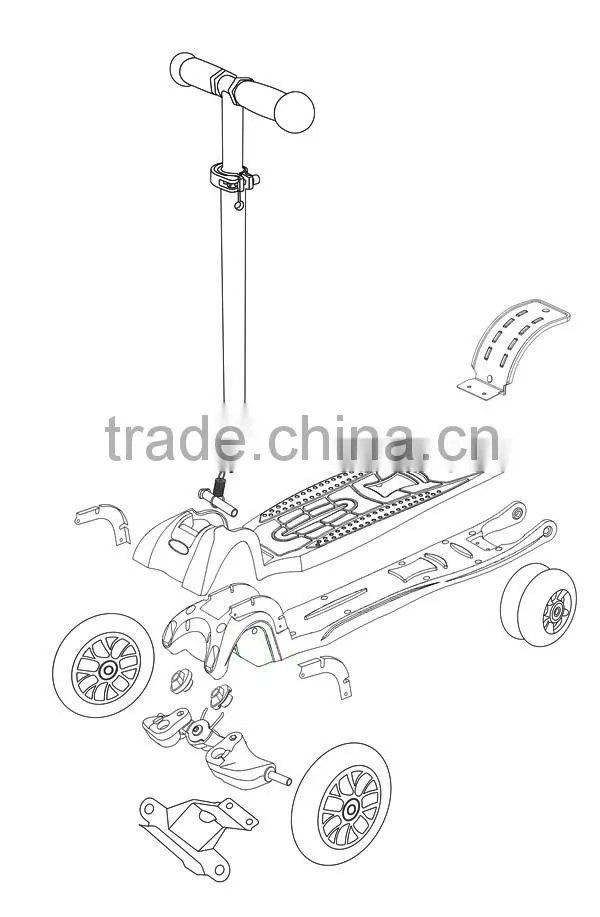 ISCOOTER four wheel foldable handbar adjustable height kids china scooter