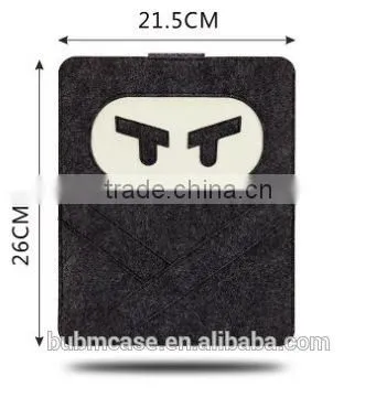 Black color 9.7 inch Wool Felt Tablet Case Cute Cartoon Naruto Bag Tablet Sleeve Tablet Pouch