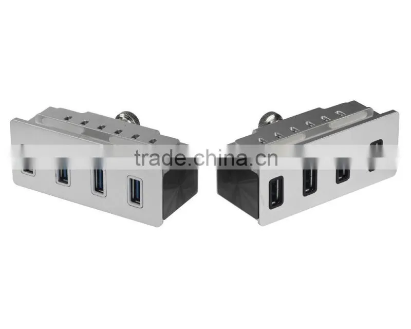 High-speed 4-Port USB 3.0 Hub with LED indicators and easy to be fixed on the PC or table
