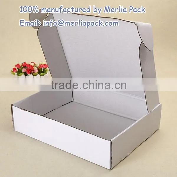Fold and Tuck Cardboard Box Customize White Mailer Box with Tab Lock