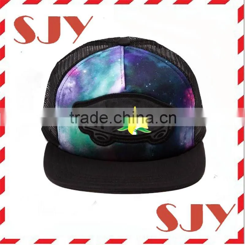 Small Order Custom Design Flat Bill Mesh trucker cap for sale