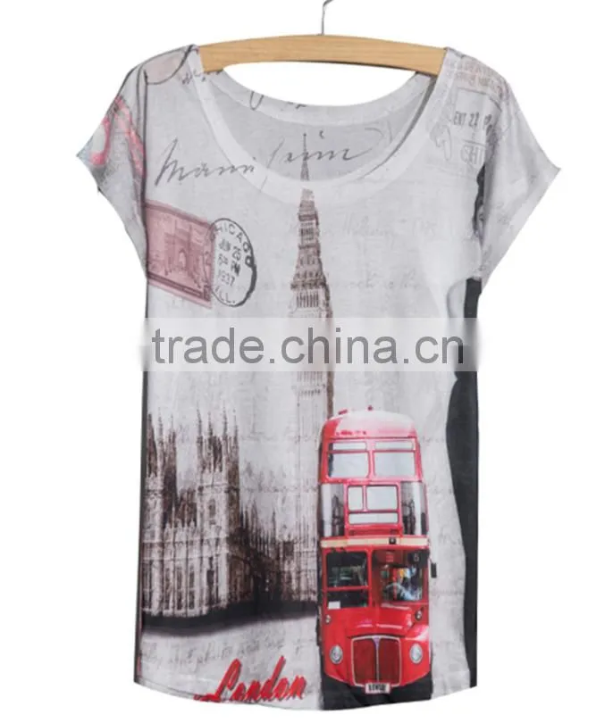 Printed Women's t shirt, t-shirt, woman polo shirt, cotton yarn dyed shirt grey fabric