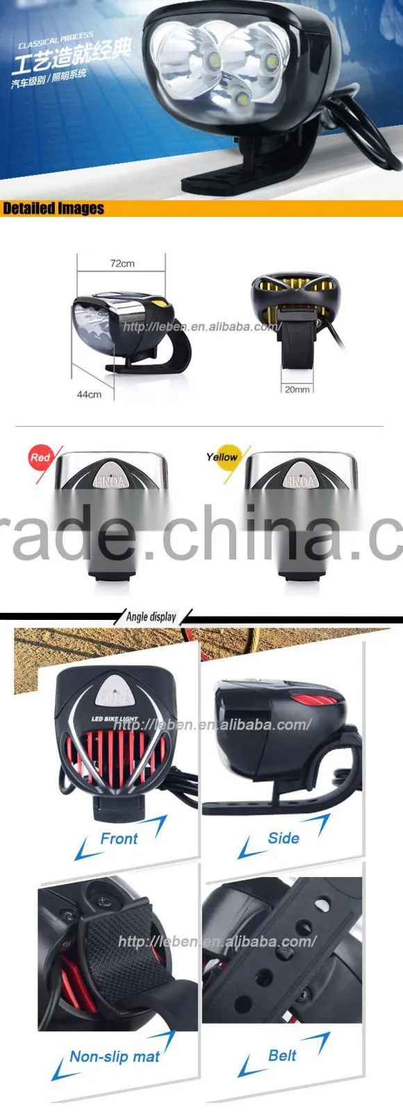New Design 3 x Cree XM-L T6 3800LM Rechargeable Bicycle Bike Lamps Wide-range Led Mountain Bike Light