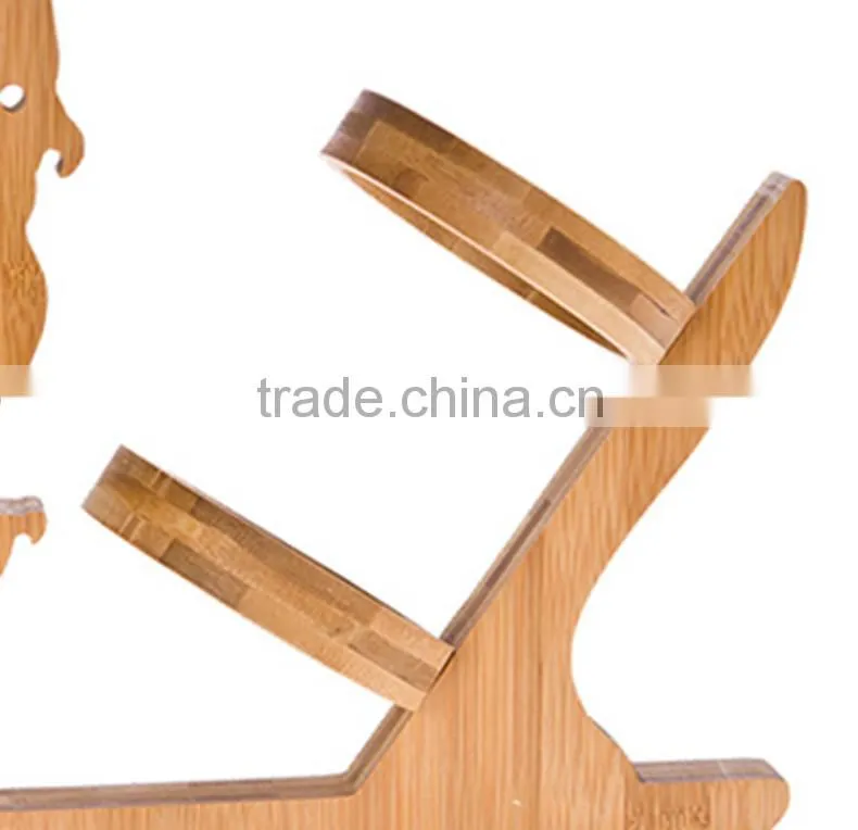 WR021/Folding handmade wooden wine rack wood guitar wine bottle display rack OEM novelty wine rack manufacturer