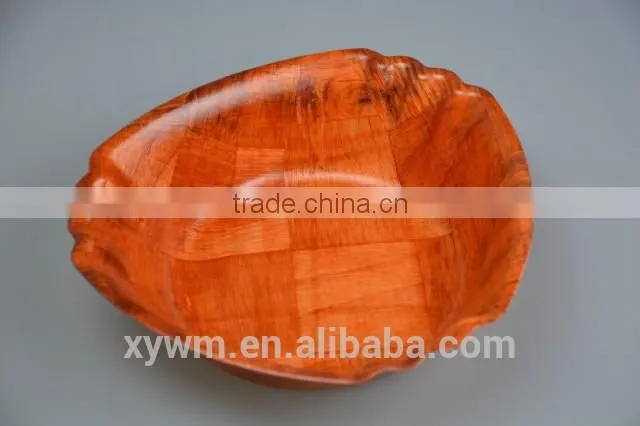 Peach shape of woven wooden plate and dish