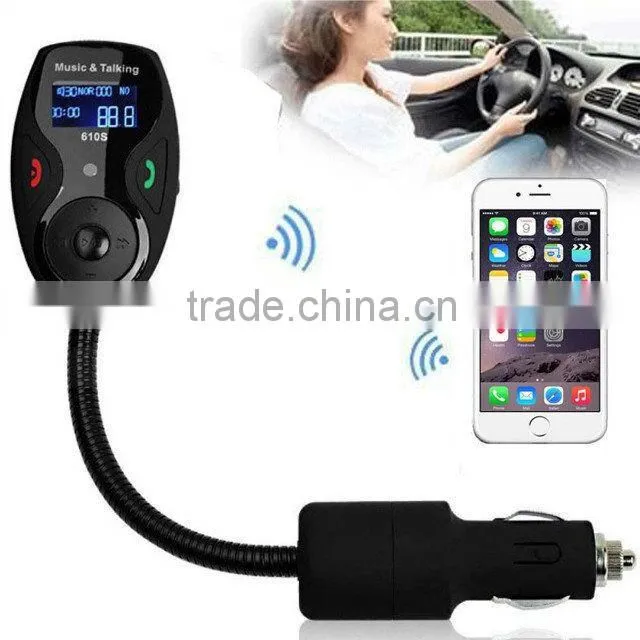 Hot sales!610S Bluetooth FM Transmitter with Adapter Aux and Usb to Car Radio