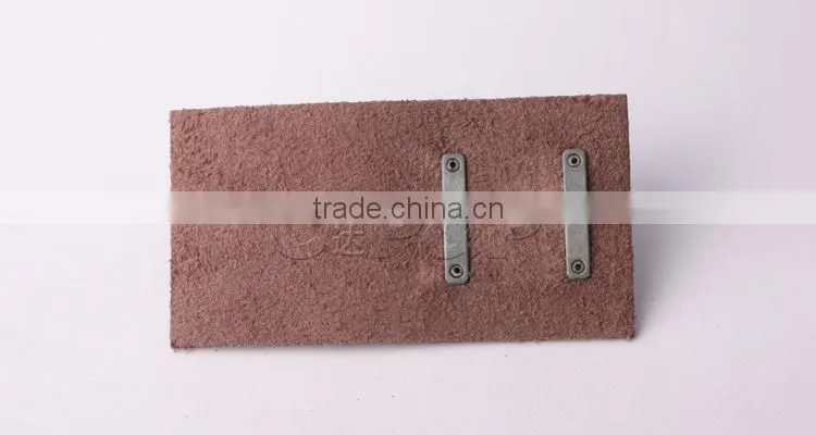 2014 newest jean leather patch label with custom metal letter logo