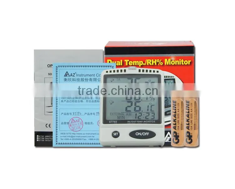AZ87792 External Probe Digital Indoor Outdoor Thermometer Hygrometer With Alarm