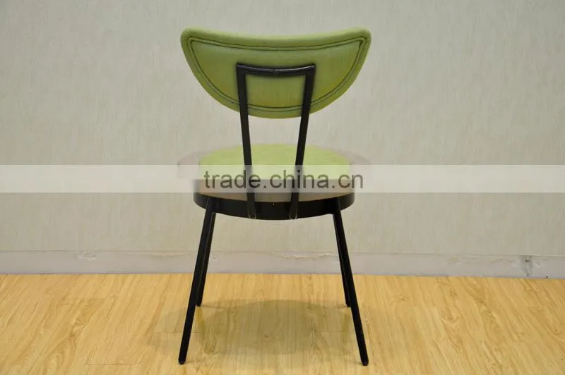 2016 New model dining room hotel chair fabric with steel legs