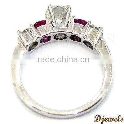 Ruby Engagement Rings, 14K White Gold Rings, Rings Jewelry